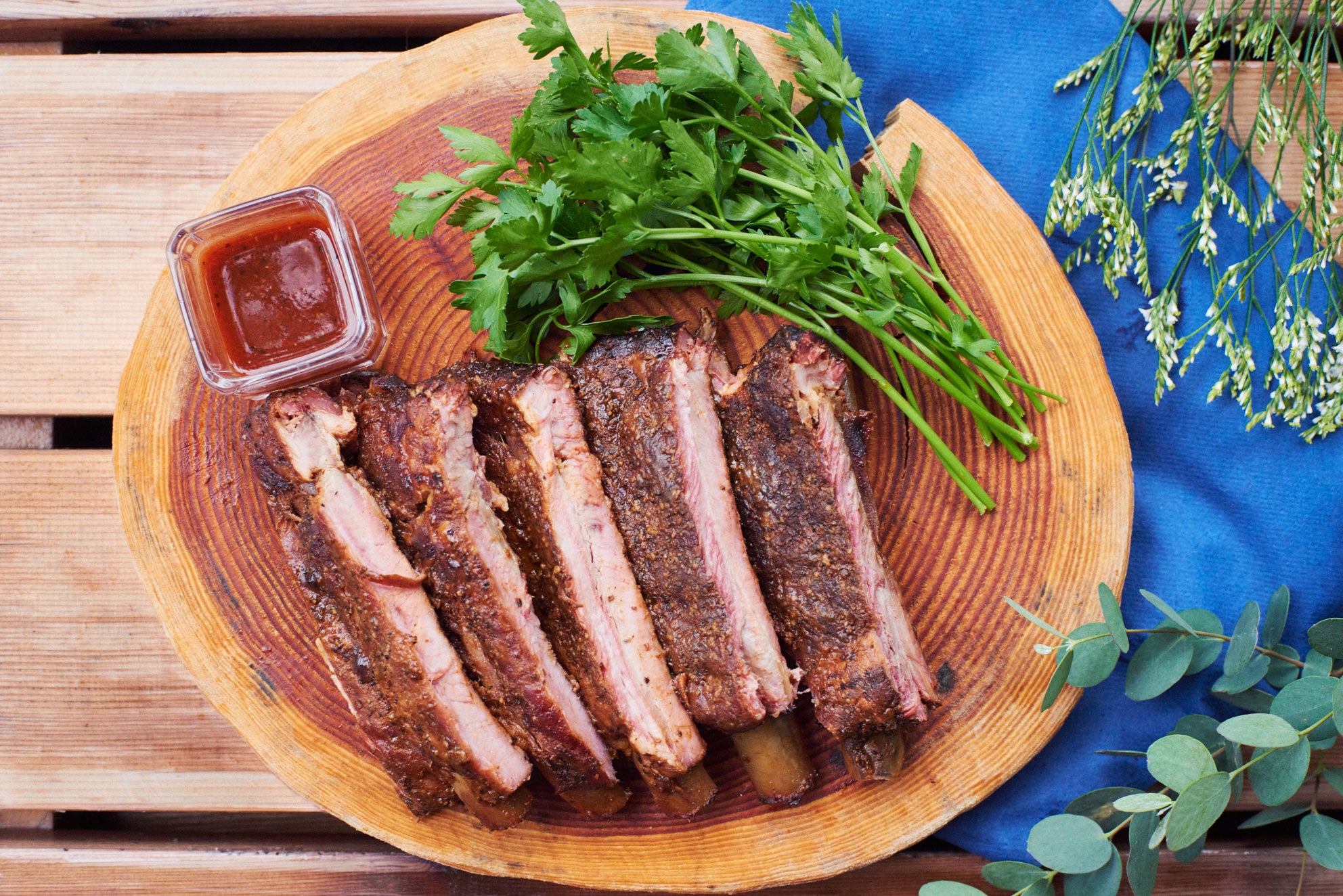 [Online limited product] Smoked rib half rack (set of 2 sauces)